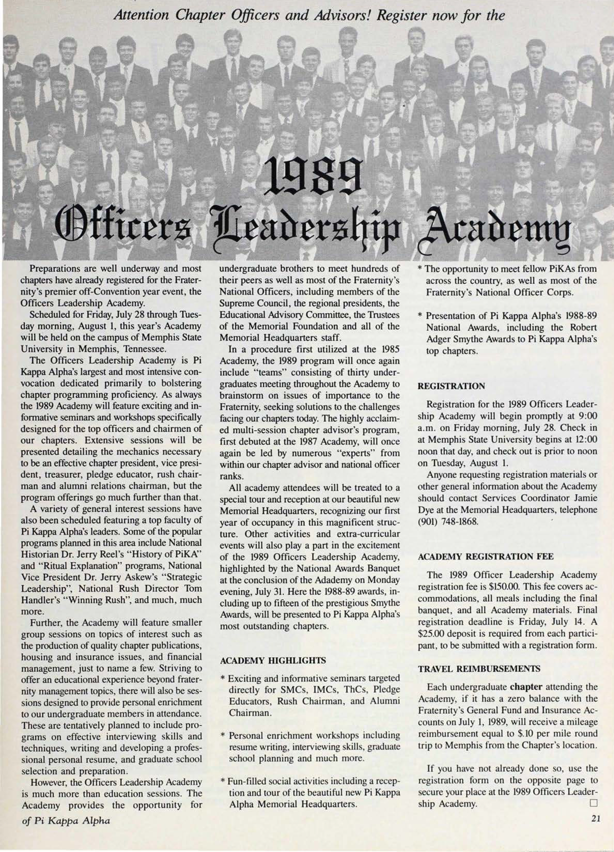 1989 Officers Leadership Academy